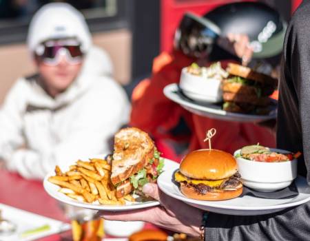 Tram Dock Jackson Hole, server bringing food