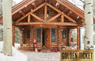 JHRL log cabin property with Golden Ticket